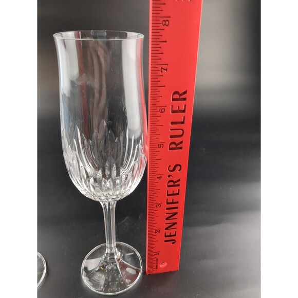 2 Champagne Flutes 8” Tall 1.75” Mouth & 2.5” Base VTG Toasting Celebration - Picture 6 of 9